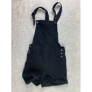 H&M Divided Size 6 Womens Shortalls Stretch Black Mid Rise  Stretch
